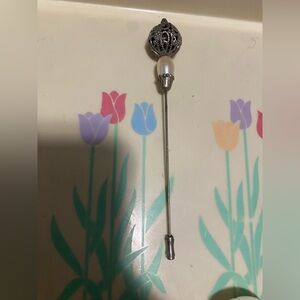 Vintage Filigree & Faux Pearl Stick/Hat Pin: Spike Your Style